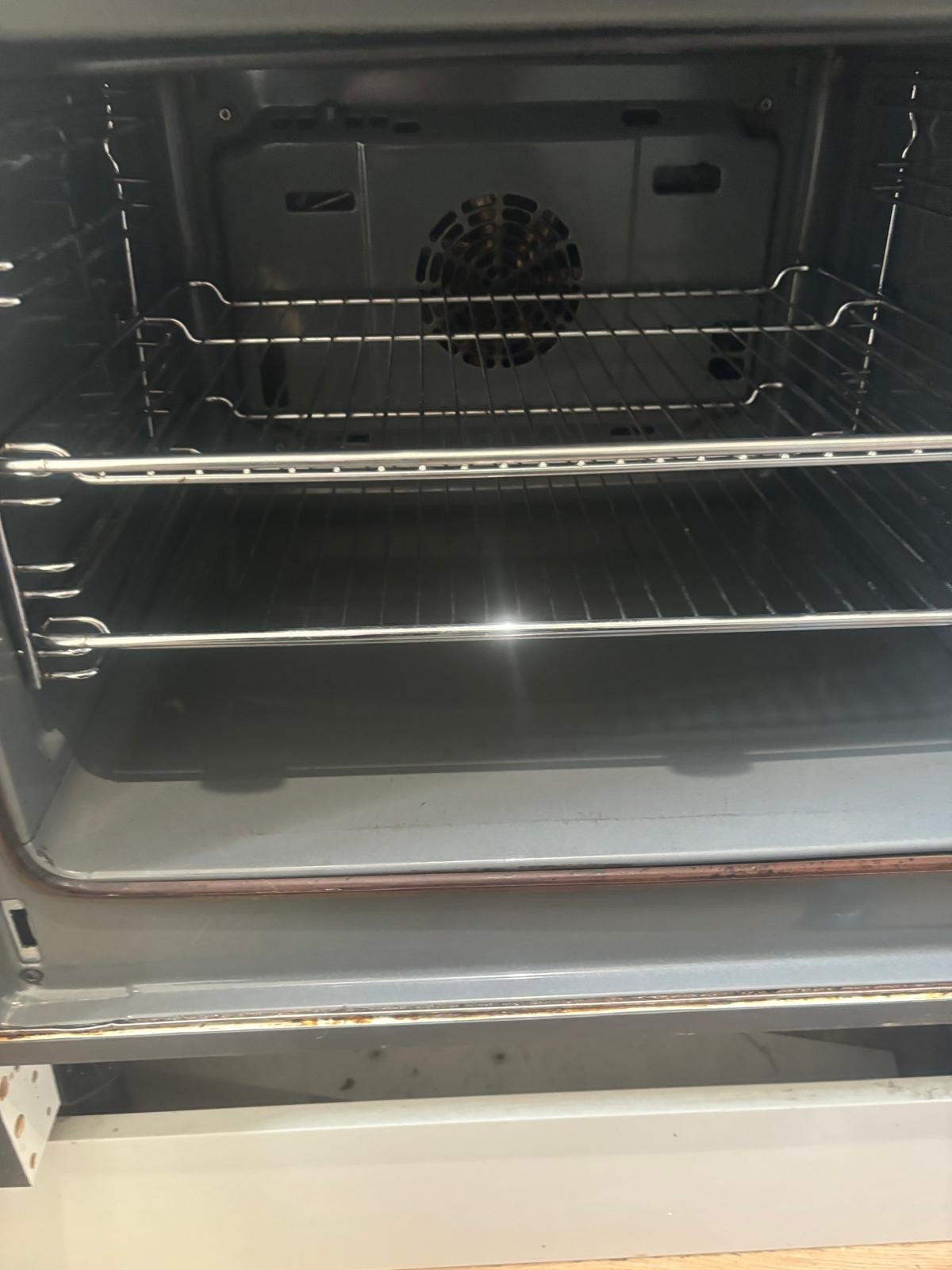 Professionally cleaned oven interior